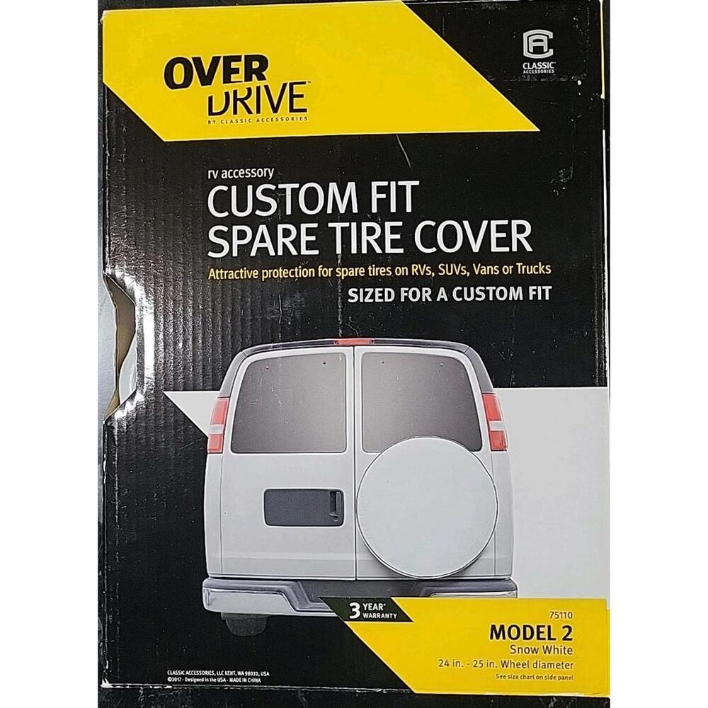 Classic  Accessories #75110 Model 2 - White Custom Fit Spare Tire Cover 24”-25”